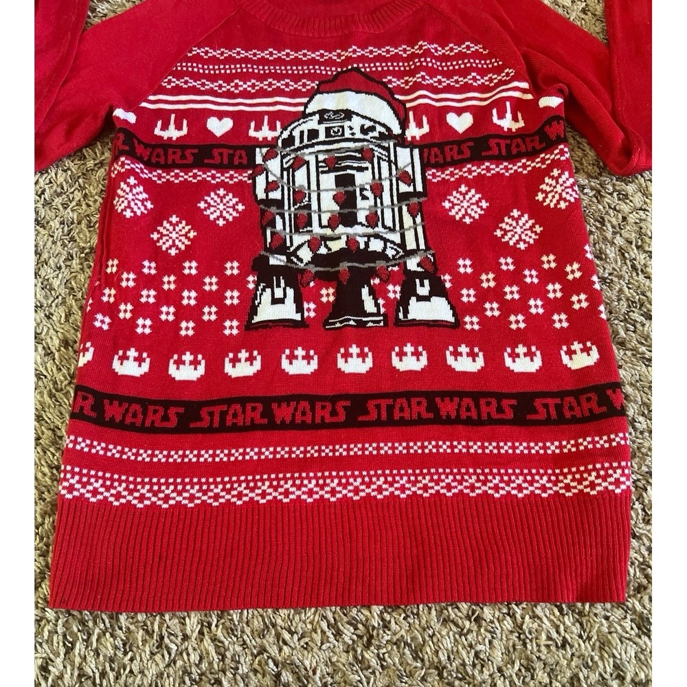 Star Wars‎ Woman's R2D2 Red Ugly Christmas Sweater Size XS - Picture 6 of 7